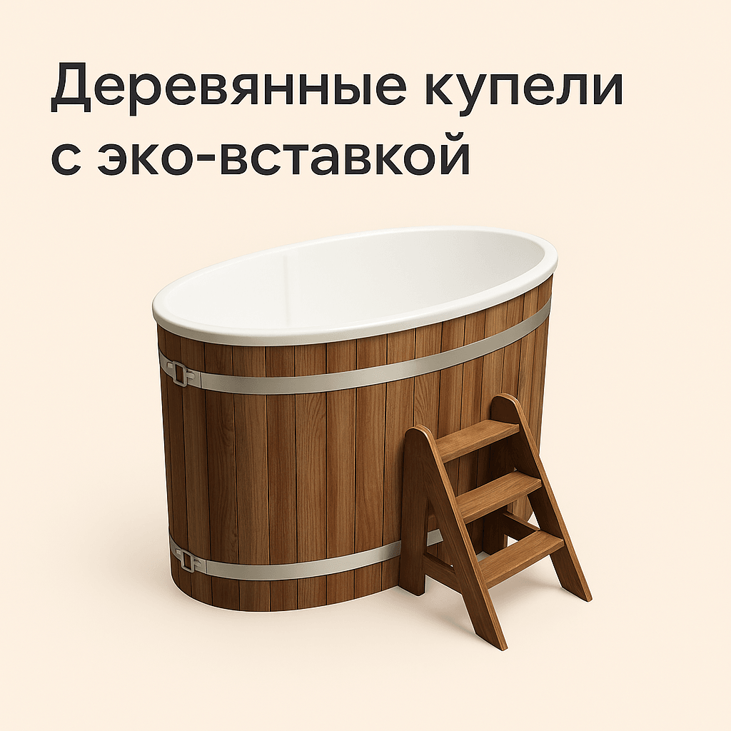 Деревянные купели с эко-вставкой