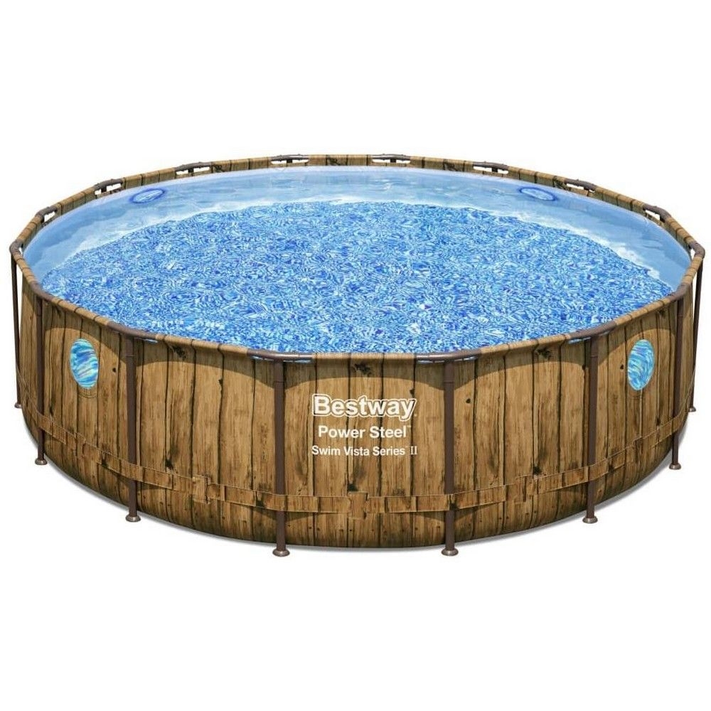 Каркасный бассейн Bestway Steel 56977 (549х122 см) с картриджным фильтром, лестницей и защитным тентом