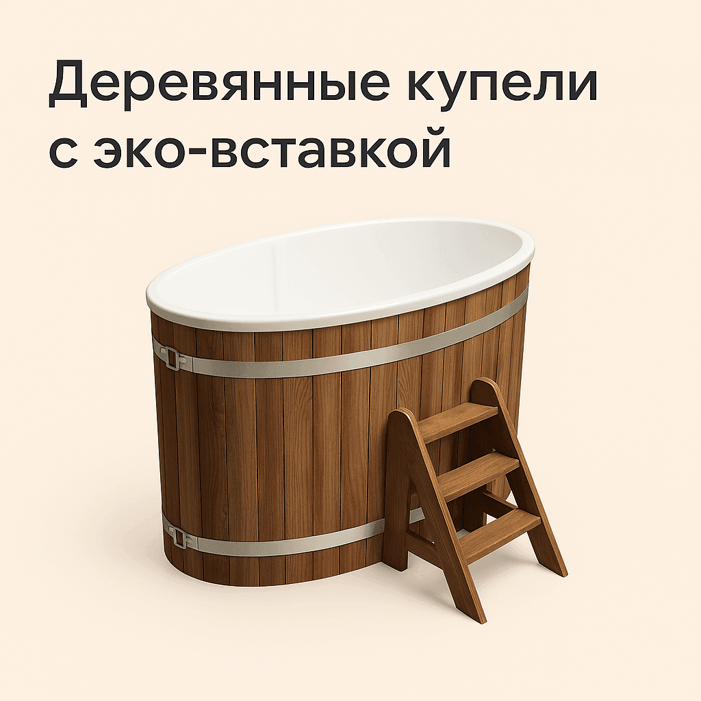 Деревянные купели с эко-вставкой